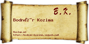 Bodnár Kozima névjegykártya